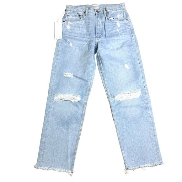 Boyish The Tommy High Rise Rigid Straight Jeans Spectacular Now in Super Light